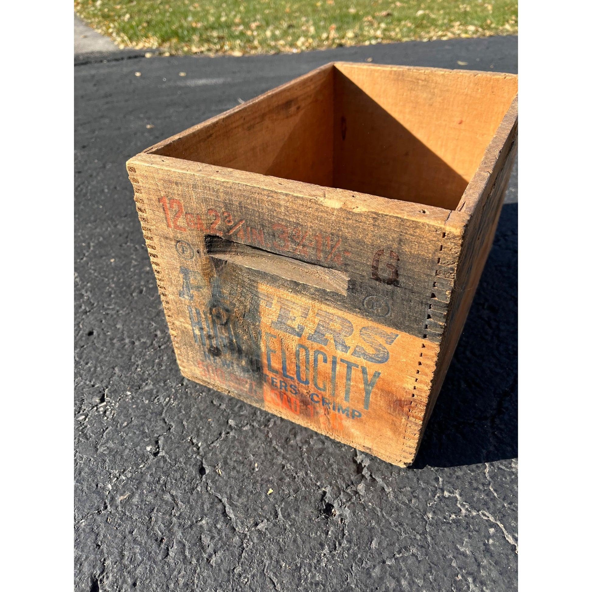 Vintage Peters High Velocity Shot Shells Wooden Ammo Crate Case Box 12ga Shotgun