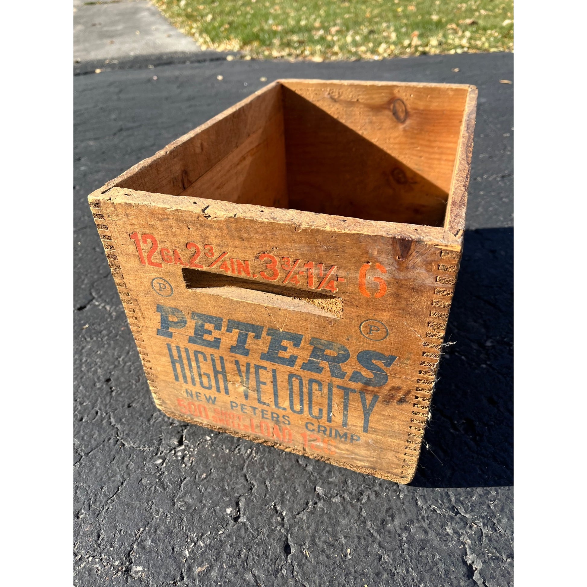 Vintage Peters High Velocity Shot Shells Wooden Ammo Crate Case Box 12ga Shotgun