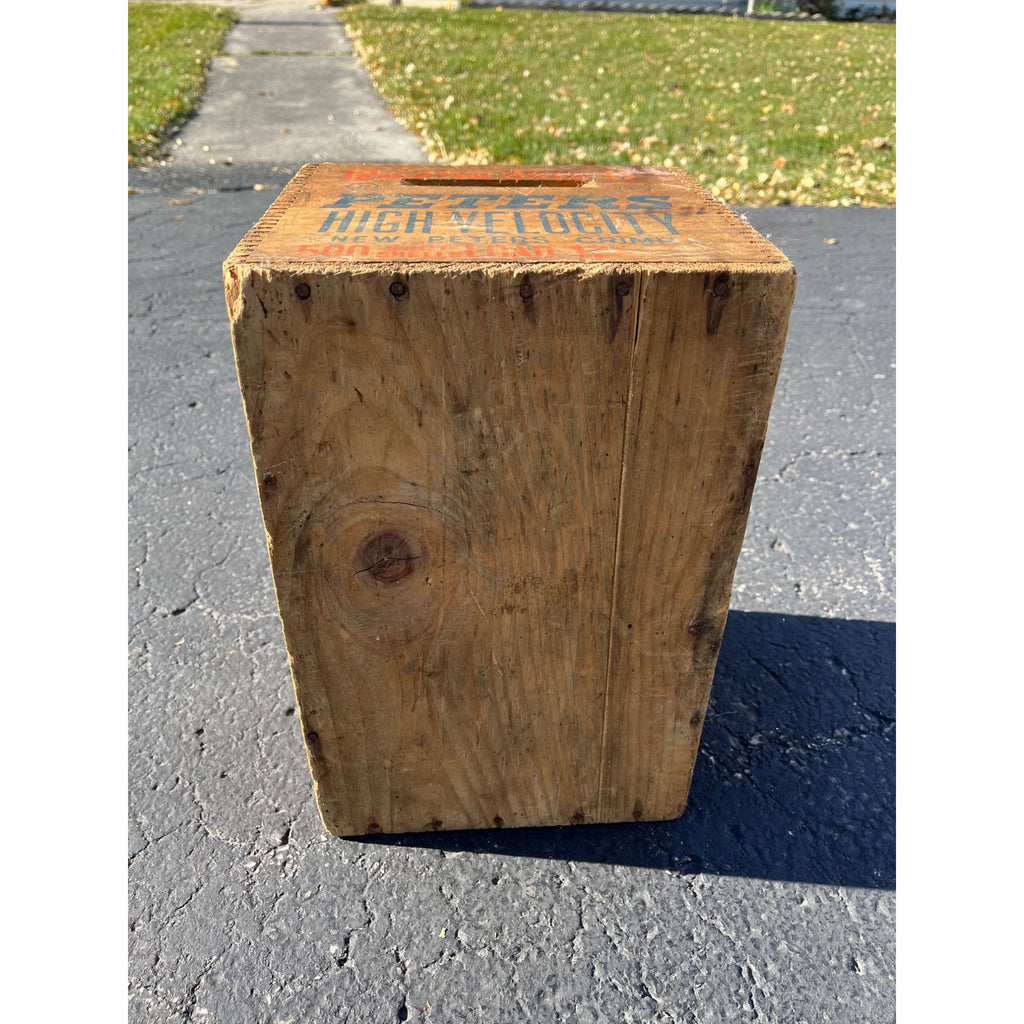 Vintage Peters High Velocity Shot Shells Wooden Ammo Crate Case Box 12ga Shotgun