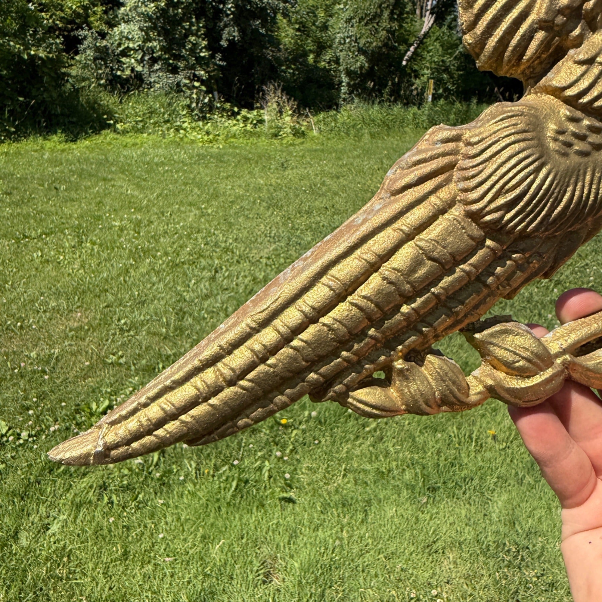 Vintage Gold-Toned Metal Flying Pheasant Wall Art 1970s Rustic Farmhouse Décor 1960s