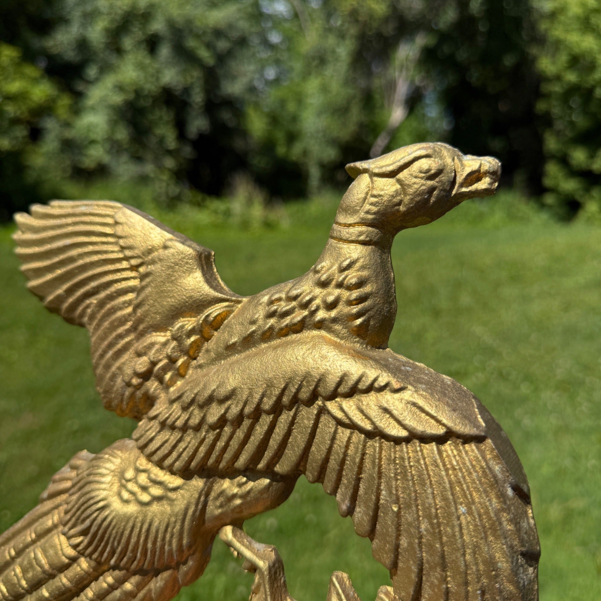 Vintage Gold-Toned Metal Flying Pheasant Wall Art 1970s Rustic Farmhouse Décor 1960s