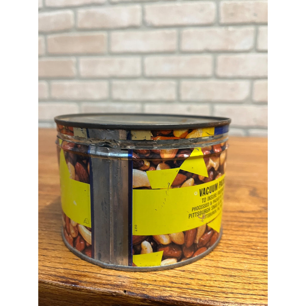 Vintage Lik Em Mix Nuts Peanut Tin 13 Oz Can Pittsburgh Snax Co Empty Keywind