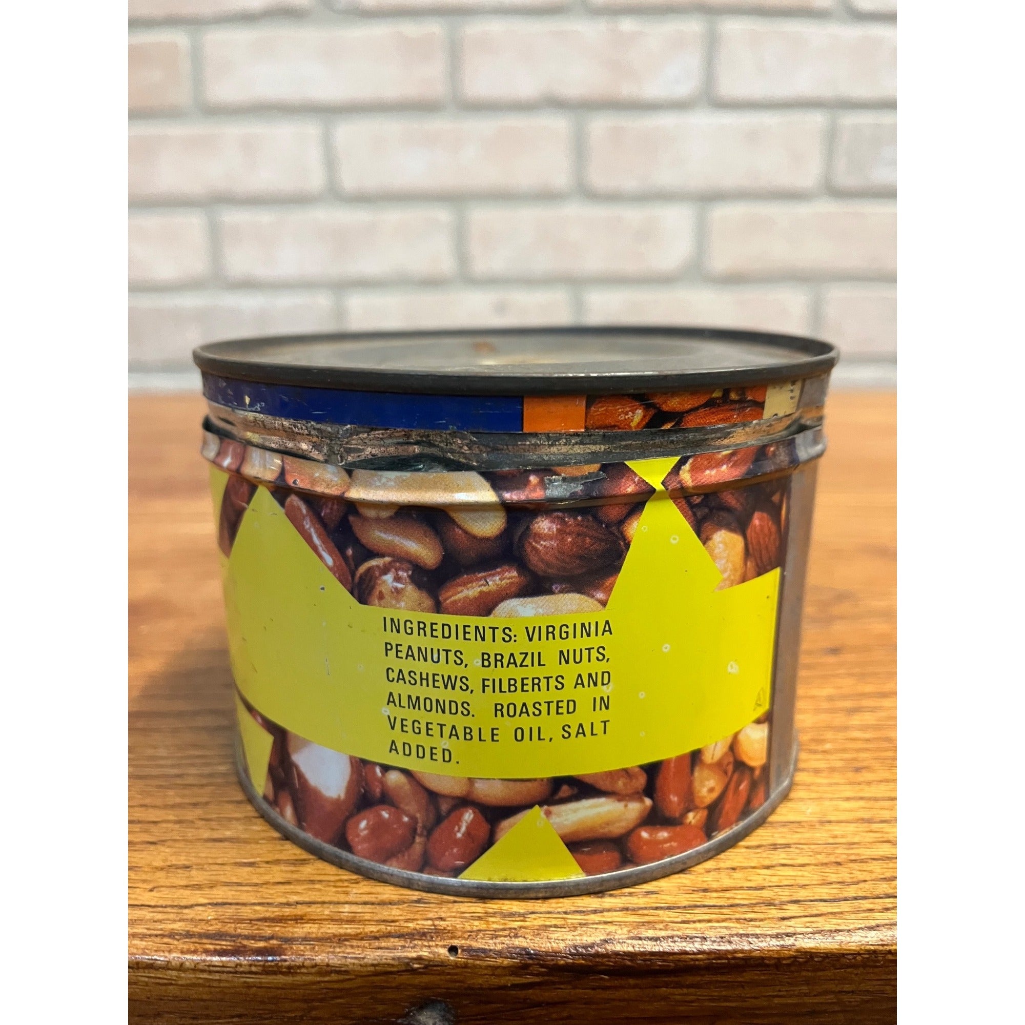 Vintage Lik Em Mix Nuts Peanut Tin 13 Oz Can Pittsburgh Snax Co Empty Keywind