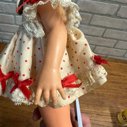 Vintage 1972 Shirley Temple IDEAL Doll w/ Polka Dot Dress Original Pin