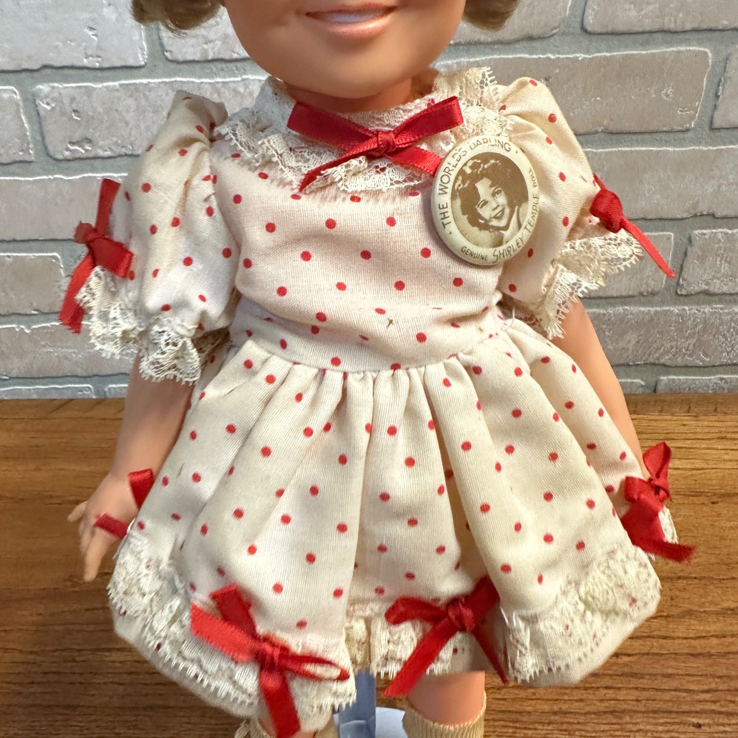 Vintage 1972 Shirley Temple IDEAL Doll w/ Polka Dot Dress Original Pin