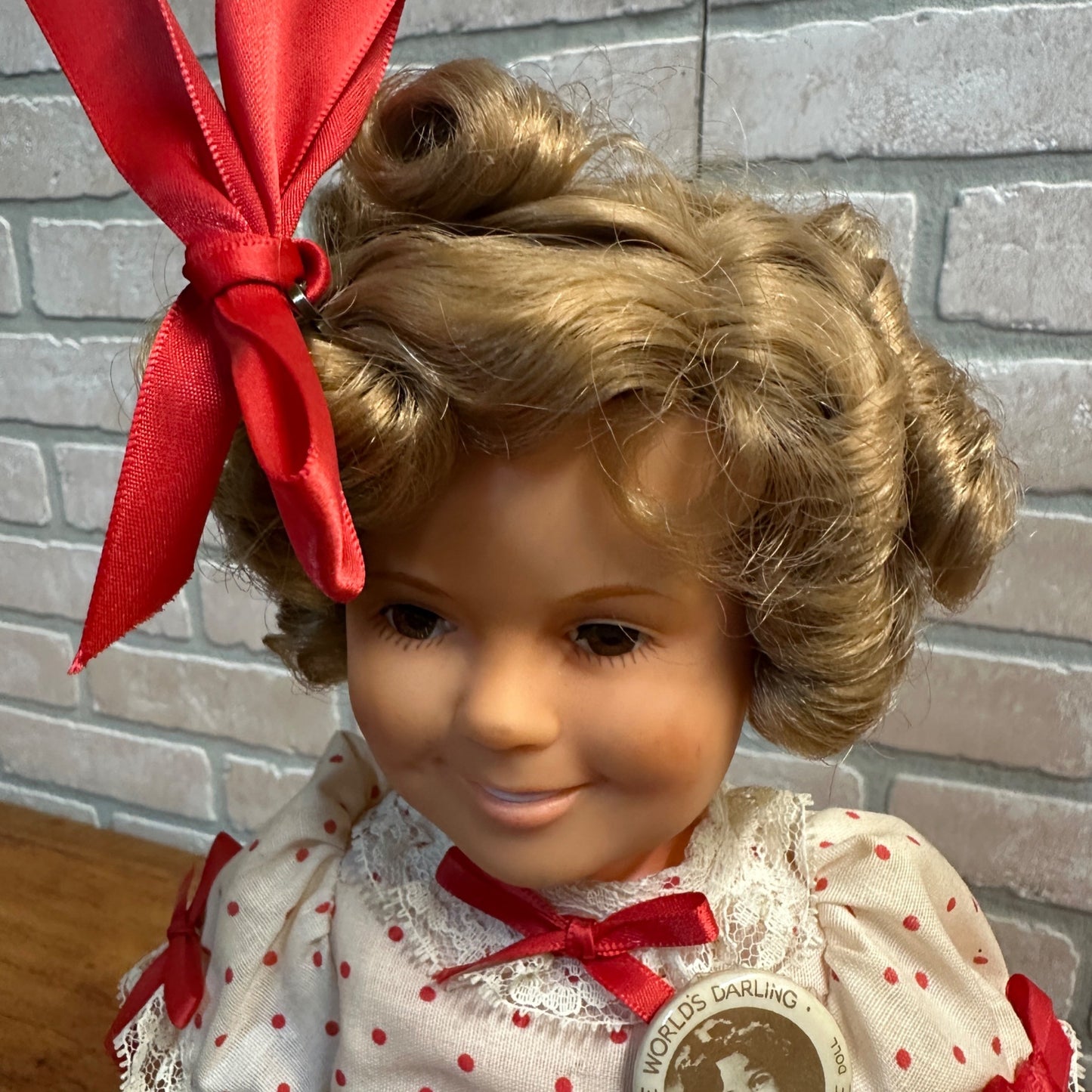 Vintage 1972 Shirley Temple IDEAL Doll w/ Polka Dot Dress Original Pin