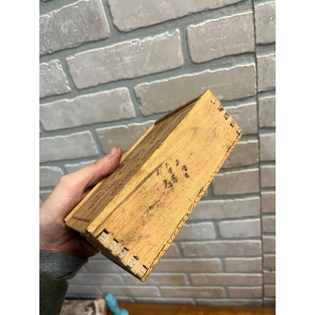 Vintage Halifax Brand Selected Boned Salt Codfish Wooden Box Slide Top