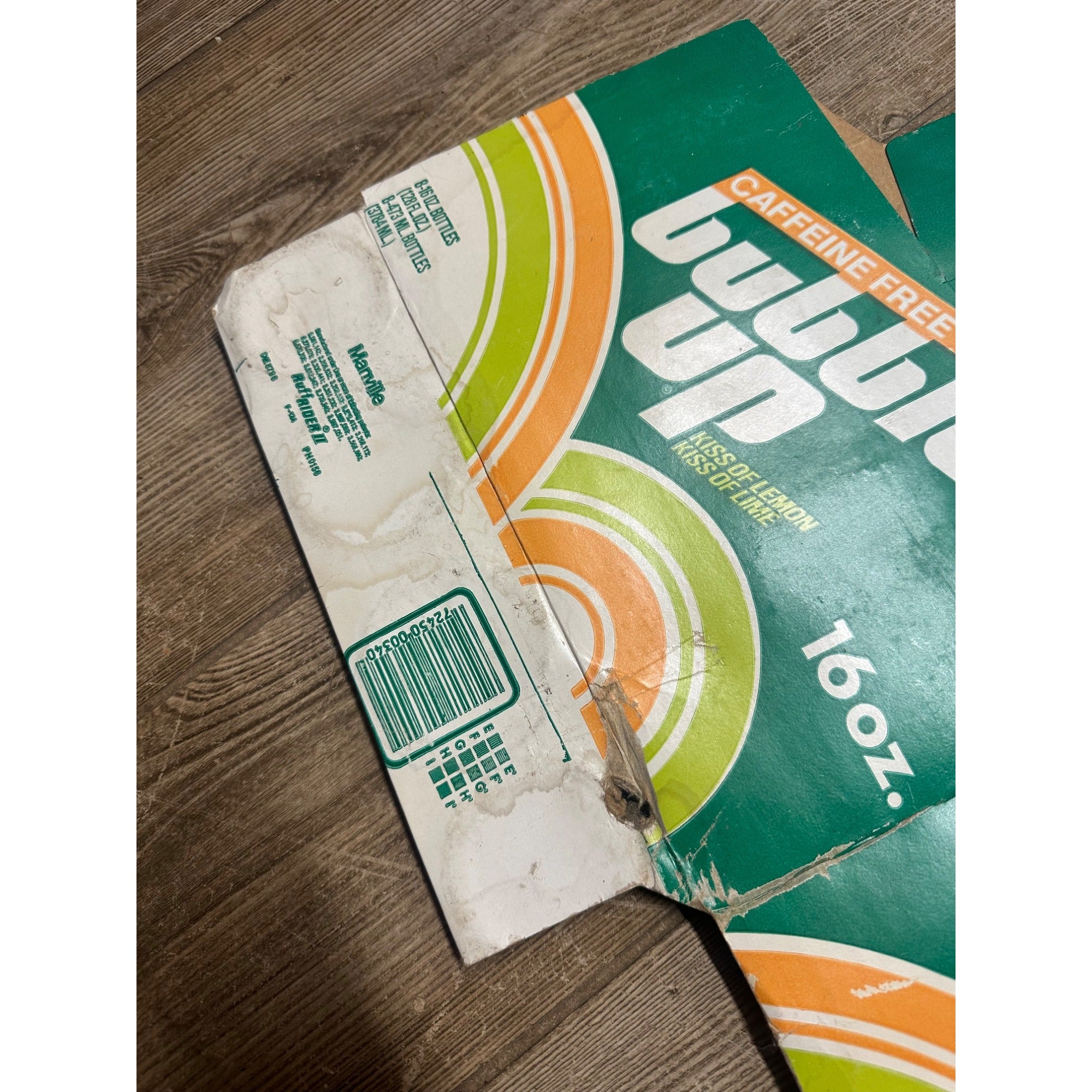 Bubble Up Soda Cardboard Carrier Eight Pack Carton Bottle 16oz Vintage