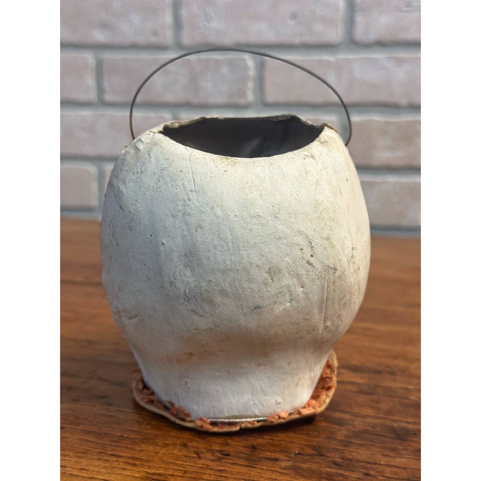 Antique 1920s Halloween Paper Mache Skull Skeleton Lantern German Original!