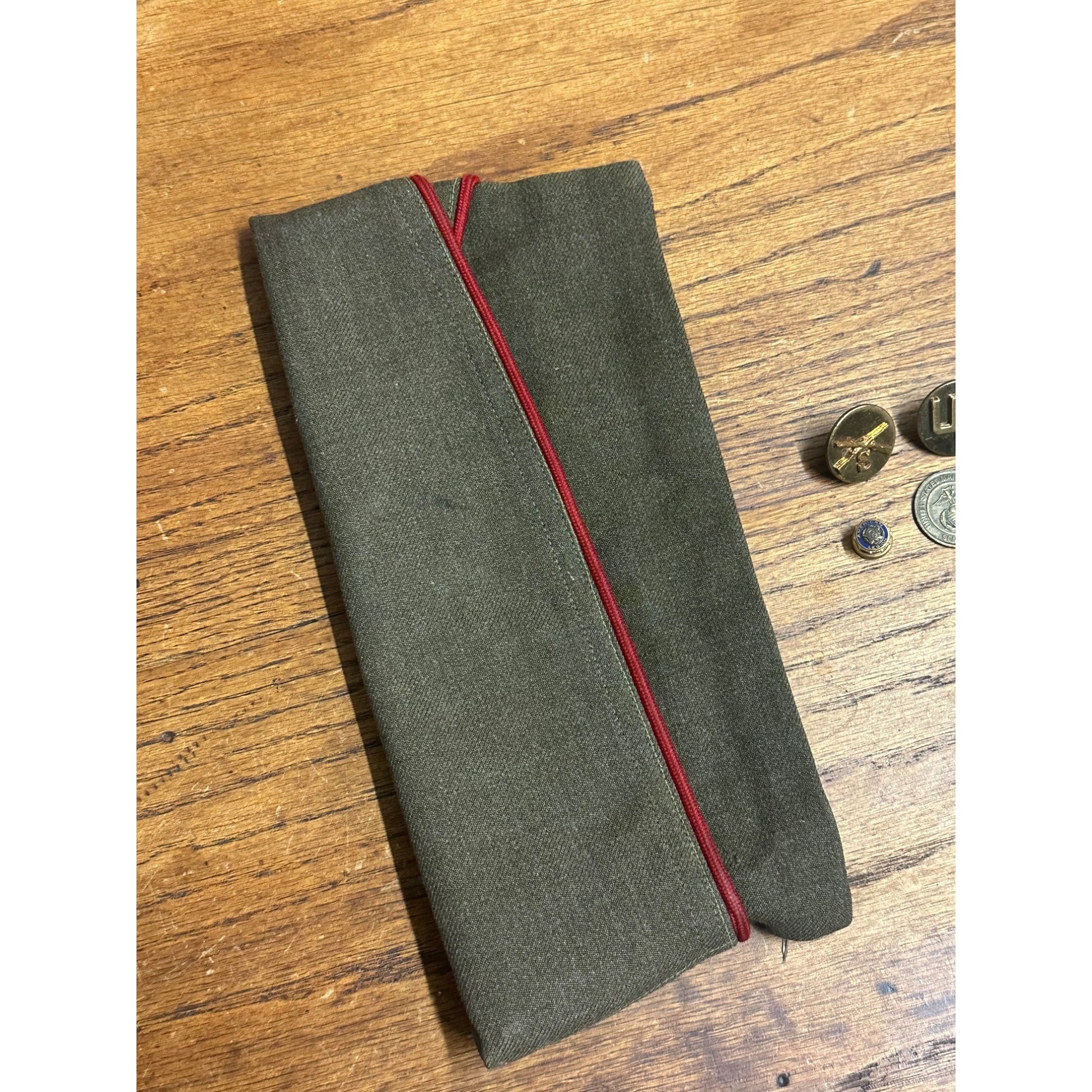 Vintage WWII Era Garrison Cap & Service Medals, Pins, Ribbons, Badges