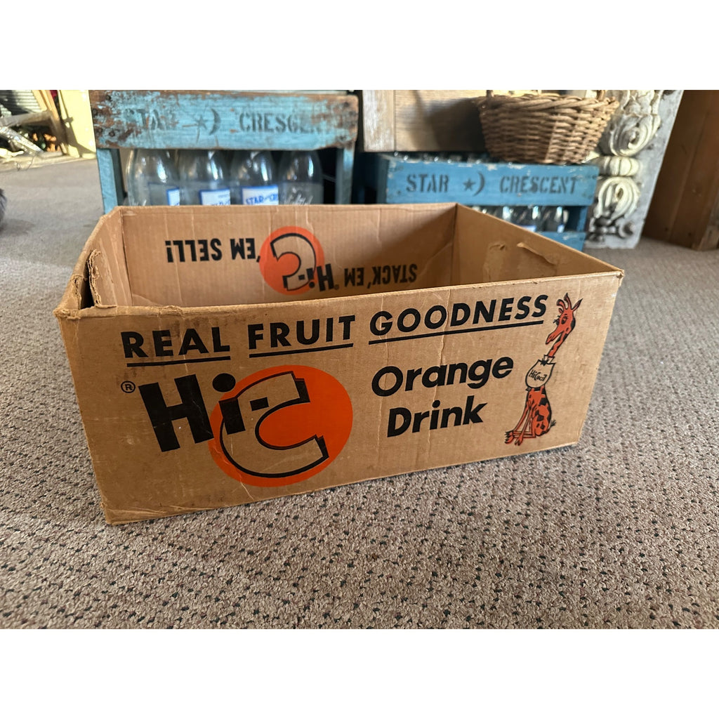 Vintage 1950s Hi-C Orange Drink Soda Cardboard Box Crate Hi Cecil