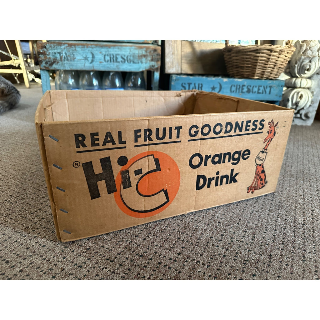 Vintage 1950s Hi-C Orange Drink Soda Cardboard Box Crate Hi Cecil