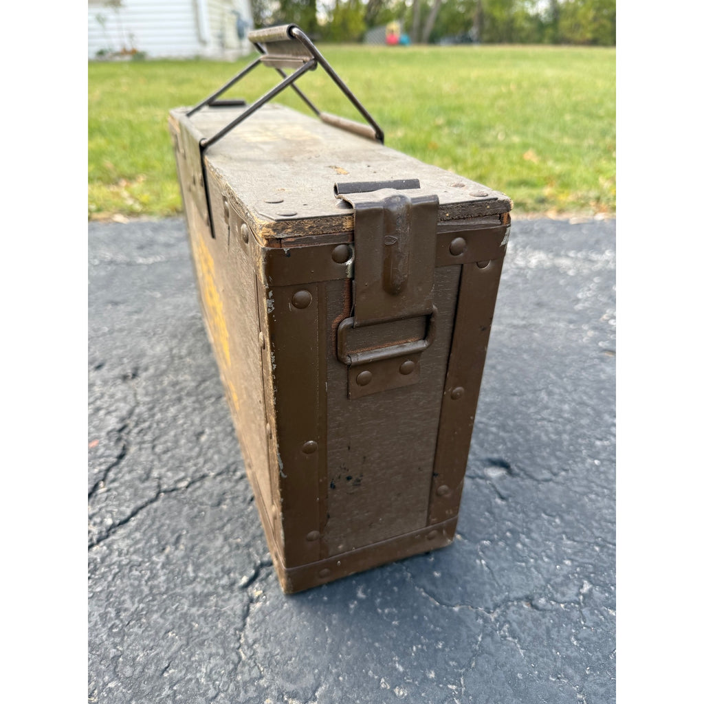 Vintage RARE British RAF 288 Cart 303 Ball Mk7 CTN Wooden Ammo Box Wood