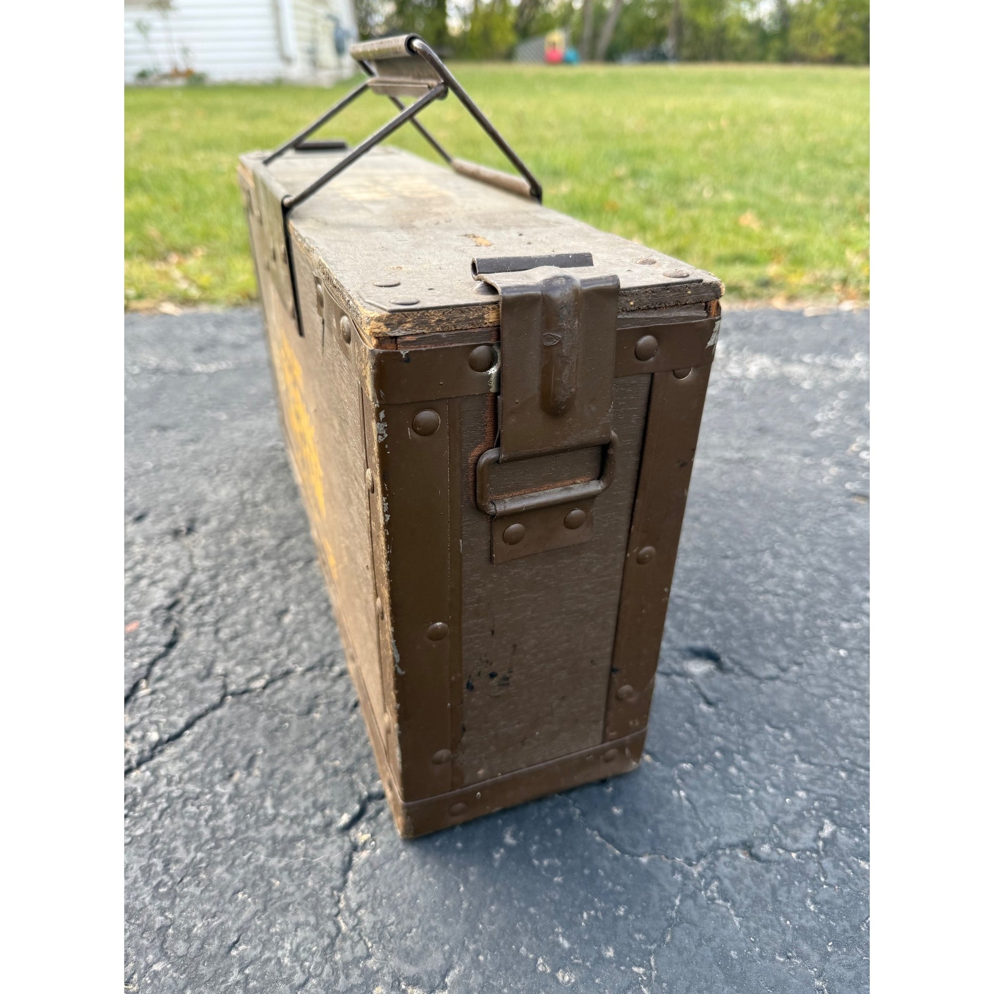 Vintage RARE British RAF 288 Cart 303 Ball Mk7 CTN Wooden Ammo Box Wood