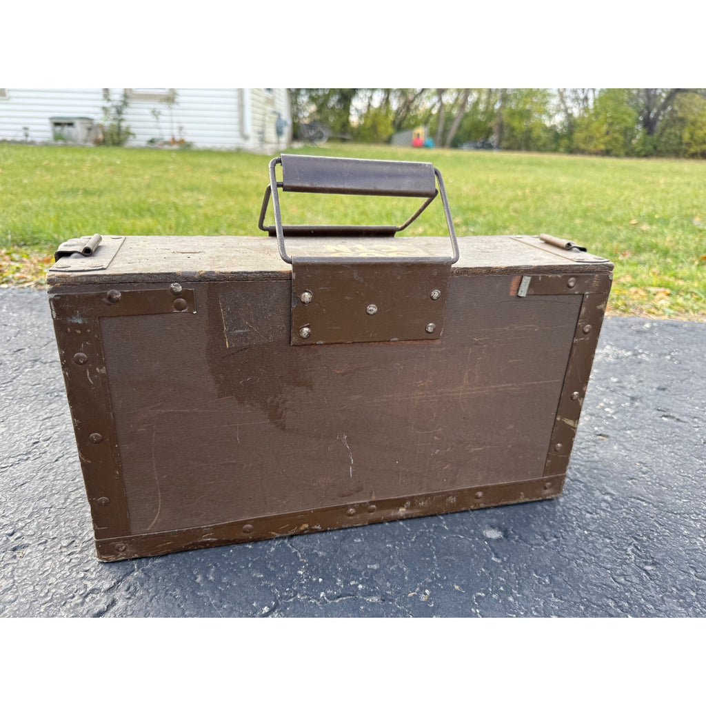 Vintage RARE British RAF 288 Cart 303 Ball Mk7 CTN Wooden Ammo Box Wood
