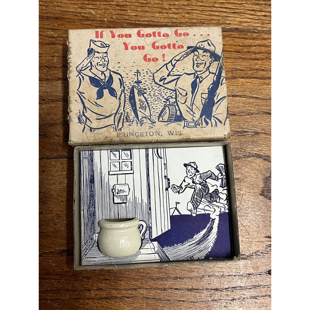 Vintage 1941 H. Fishlove & CO #749 WWII Army Navy Miniature Wooden Chamber Pot