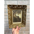 Antique Victorian Ornate Picture Photo Frame 7.5"x9.5" Brass-Tone Metal