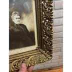 Antique Victorian Ornate Picture Photo Frame 7.5"x9.5" Brass-Tone Metal