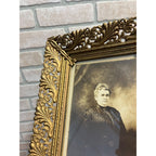 Antique Victorian Ornate Picture Photo Frame 7.5"x9.5" Brass-Tone Metal