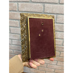 Antique Victorian Ornate Picture Photo Frame 7.5"x9.5" Brass-Tone Metal