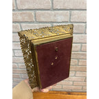 Antique Victorian Ornate Picture Photo Frame 7.5"x9.5" Brass-Tone Metal