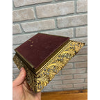 Antique Victorian Ornate Picture Photo Frame 7.5"x9.5" Brass-Tone Metal