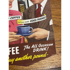 Vintage Gambles Coffee Poster Double Sided Hanger Advertising Store Sign