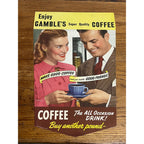 Vintage Gambles Coffee Poster Double Sided Hanger Advertising Store Sign
