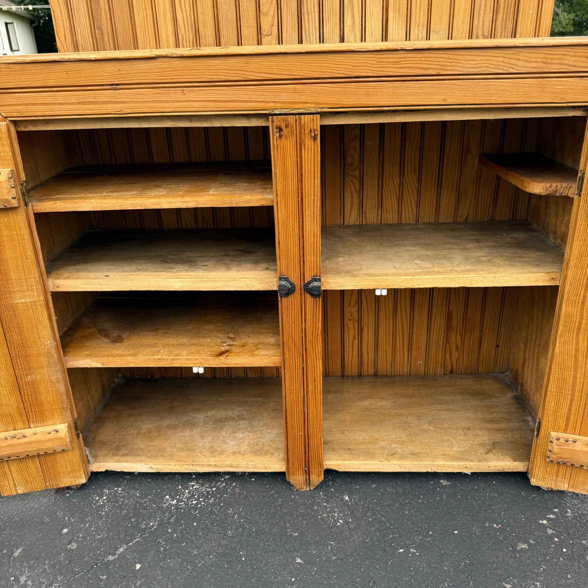 Antique Primitive Wooden Pine Farmhouse Dry Sink