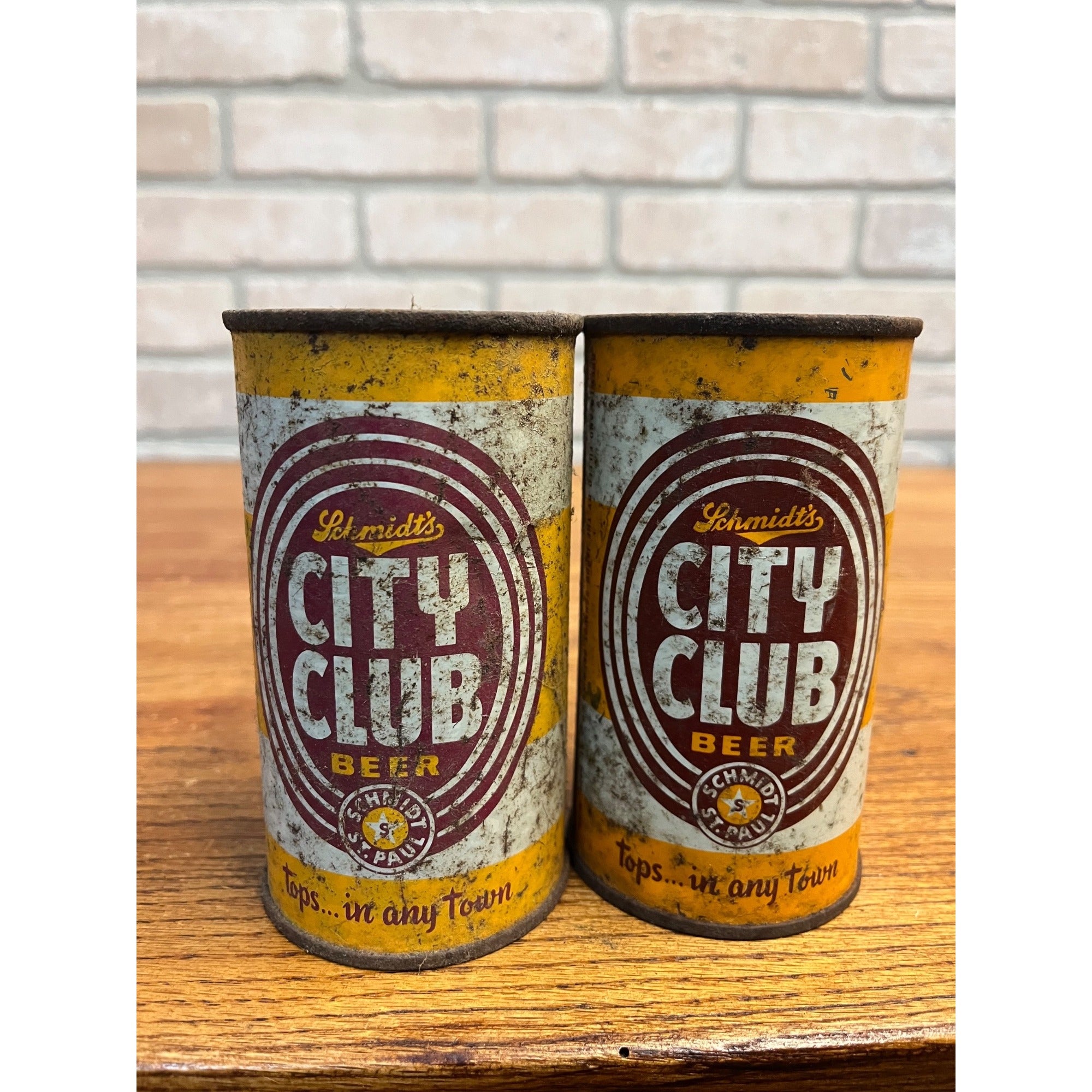 Vintage Schmidt's City Club Beer Flat Top Beer Can St Paul Minn Brewery Lot (2)