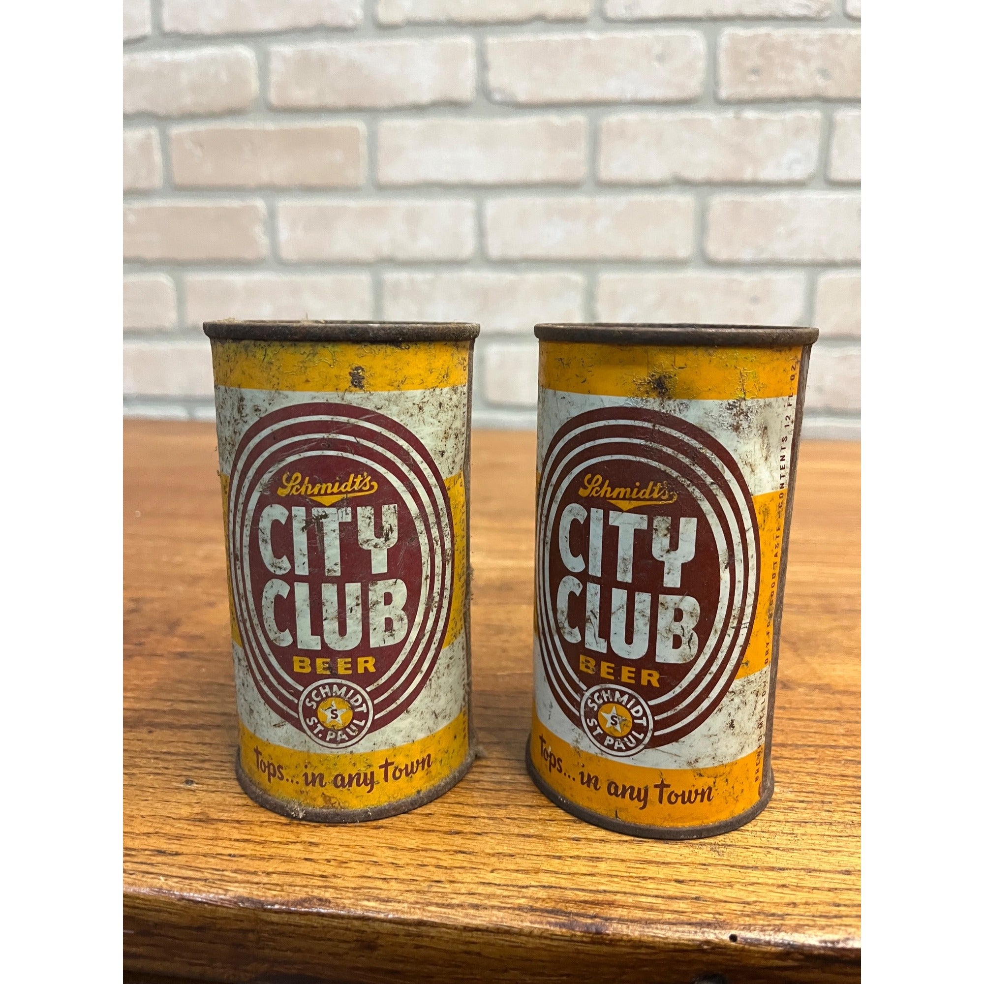 Vintage Schmidt's City Club Beer Flat Top Beer Can St Paul Minn Brewery Lot (2)