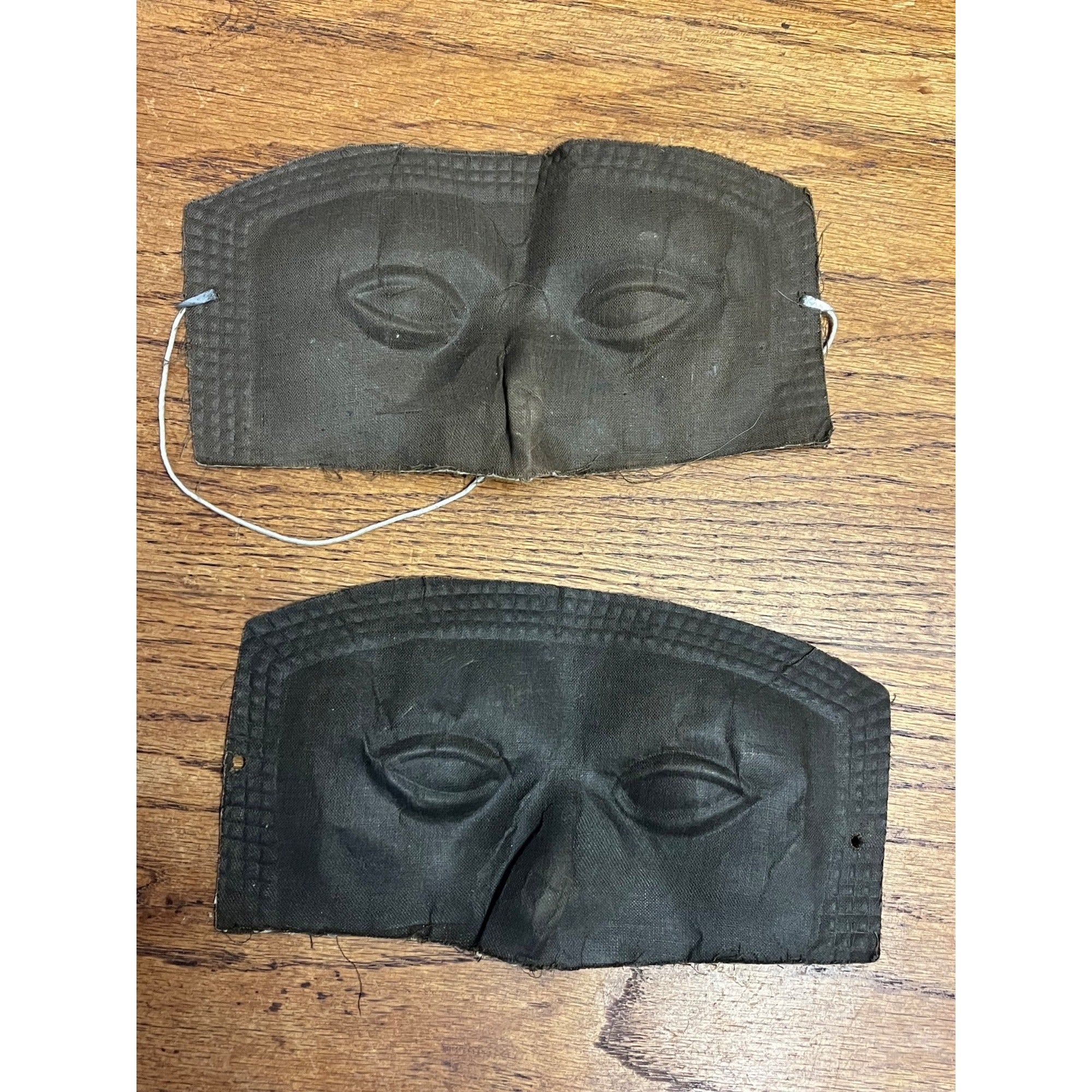 Antique Vintage 1920s Halloween or Odd Fellows Masks Gauze Black Party Costume