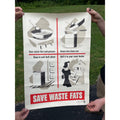 Original WWII Save Waste Fats Homefront US Propaganda Poster WW2 1942 20x28