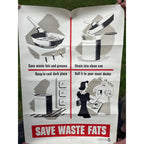 Original WWII Save Waste Fats Homefront US Propaganda Poster WW2 1942 20x28