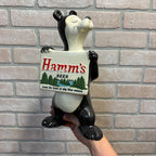Rare Vintage 1950s Red Wing Pottery Hamm's Beer Bear Figural Ceramic Coin Bank 11.5"