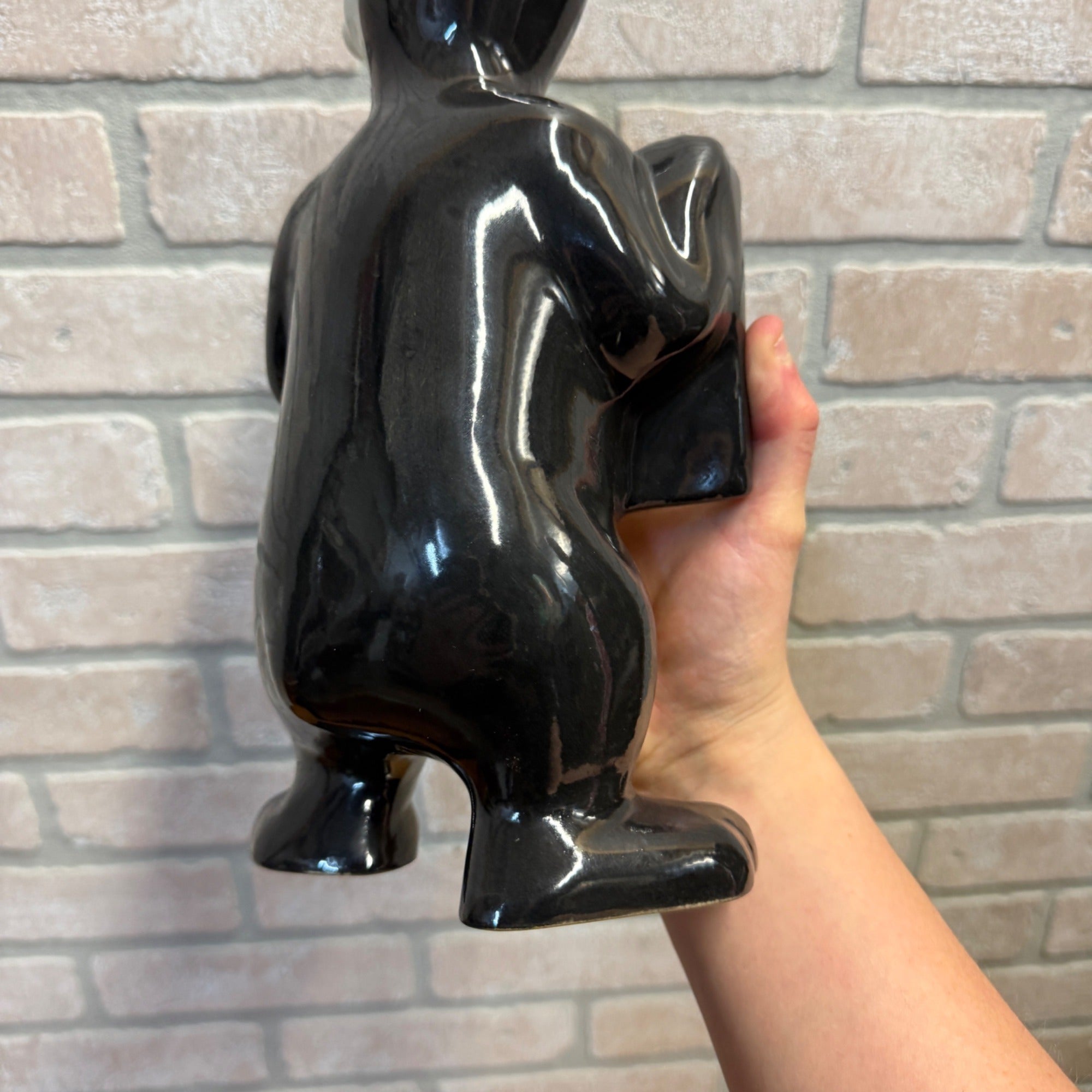 Rare Vintage 1950s Red Wing Pottery Hamm's Beer Bear Figural Ceramic Coin Bank 11.5"