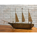 RARE Antique Reed Paper Lithograph + Wood Ocean Wave Leominster Sailing Ship Toy