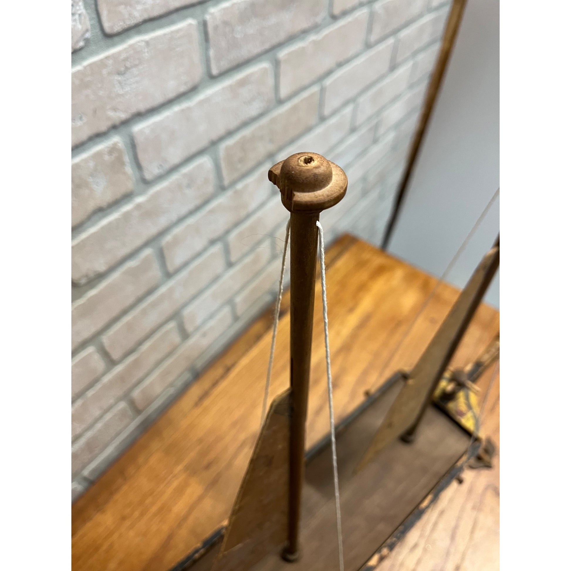 RARE Antique Reed Paper Lithograph + Wood Ocean Wave Leominster Sailing Ship Toy