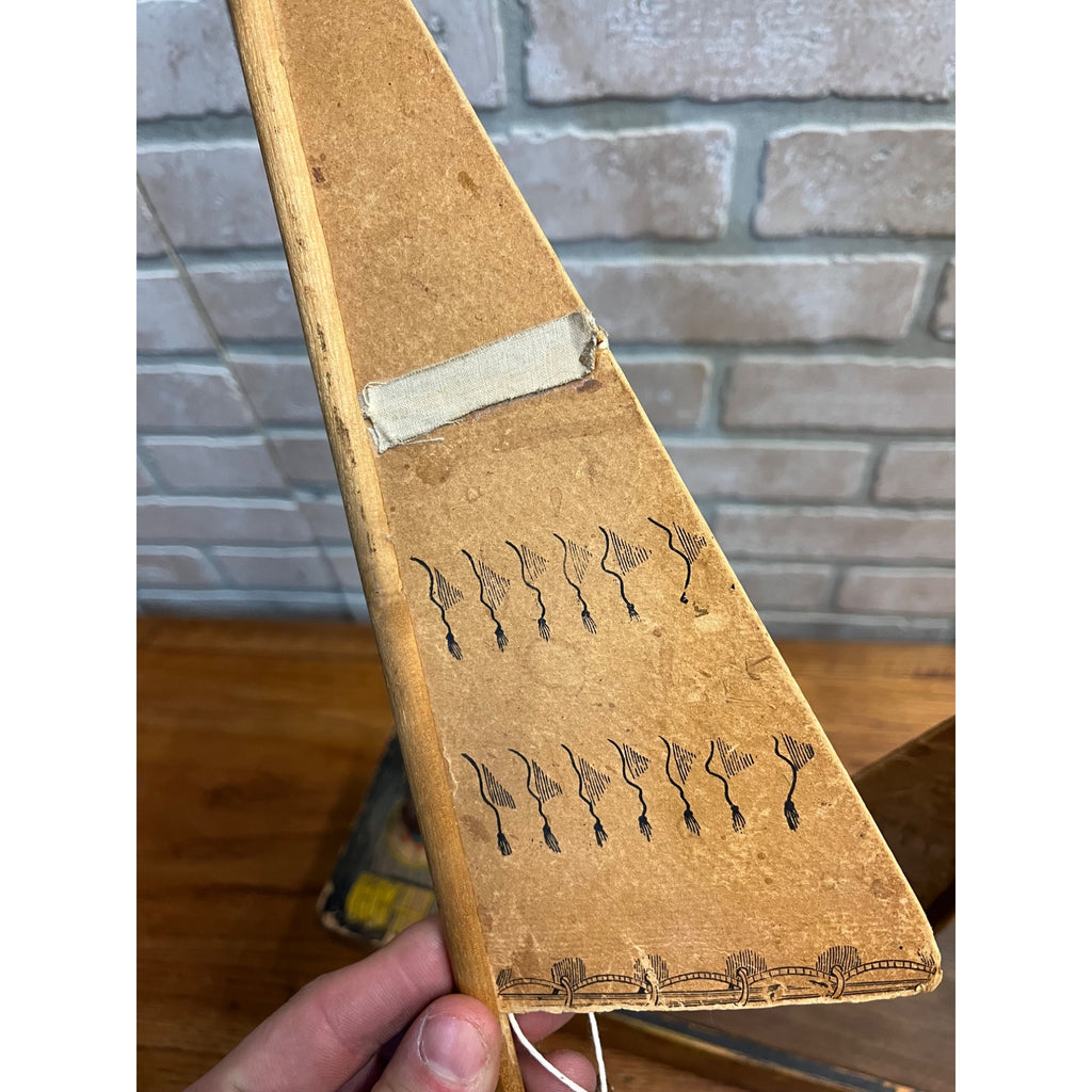 RARE Antique Reed Paper Lithograph + Wood Ocean Wave Leominster Sailing Ship Toy