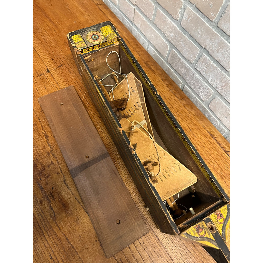 RARE Antique Reed Paper Lithograph + Wood Ocean Wave Leominster Sailing Ship Toy