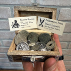 Pirate Treasure Chest W/ Real Pirate Money & 70 Grams of Silver