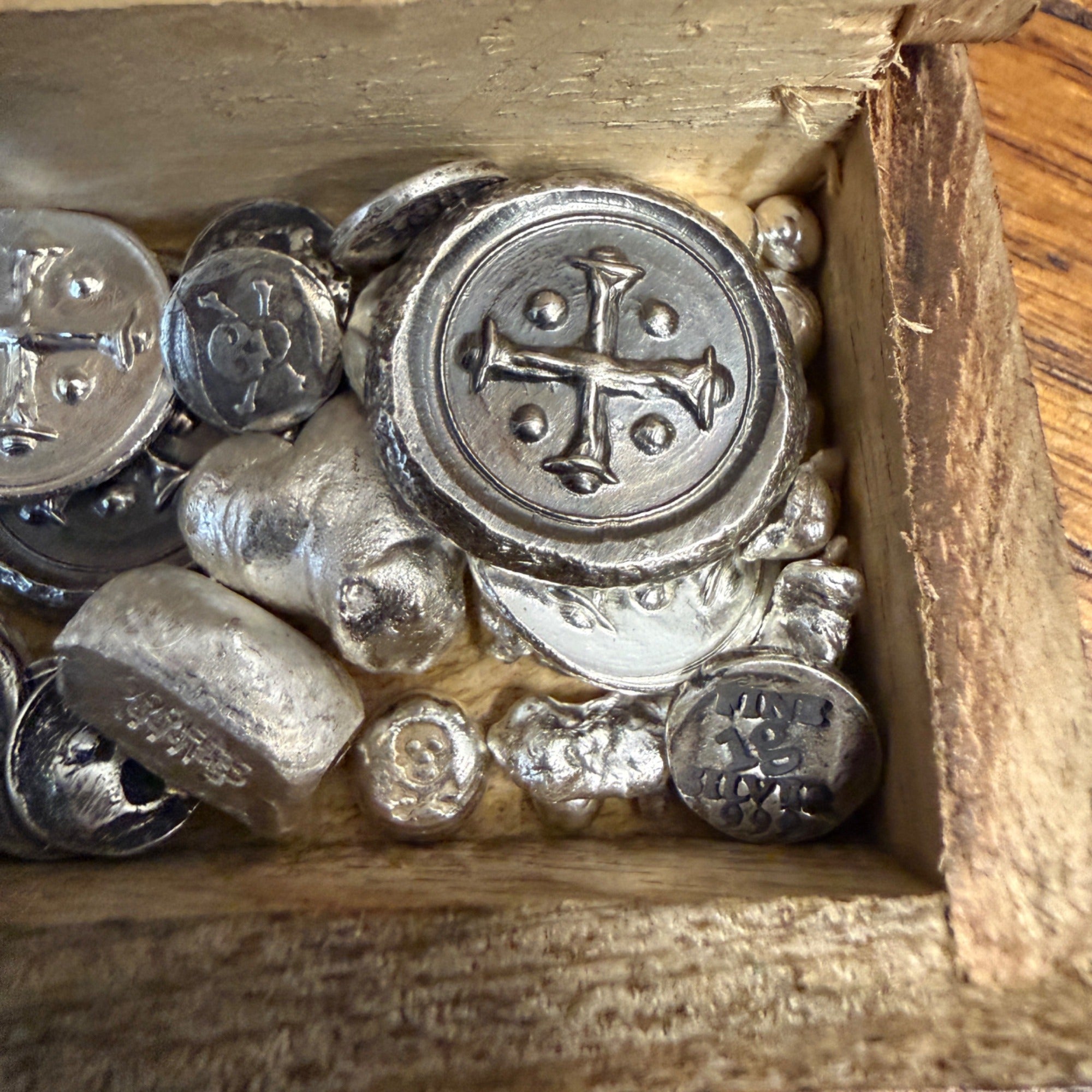 Pirate Treasure Chest W/ Real Pirate Money & 70 Grams of Silver