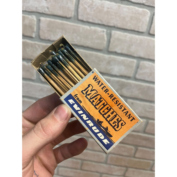 Vintage 1930s Evinrude Outboard Motors Matchbox w/ Matches Advertising Promo