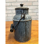 Antique Primitive Grey Graniteware Enamelware Cream Milk Can Pail Farmhouse Kitchen Decor