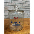 Vintage S & P Swinson Food Products Countertop Cracker Glass Jar 8" Advertising