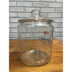 Vintage S & P Swinson Food Products Countertop Cracker Glass Jar 8" Advertising