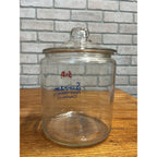 Vintage S & P Swinson Food Products Countertop Cracker Glass Jar 8" Advertising