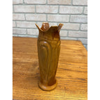 Vintage Mid-Century Hand Turned Carved Applewood Flower Vase 9"