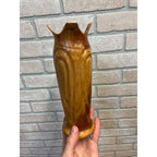 Vintage Mid-Century Hand Turned Carved Applewood Flower Vase 9"