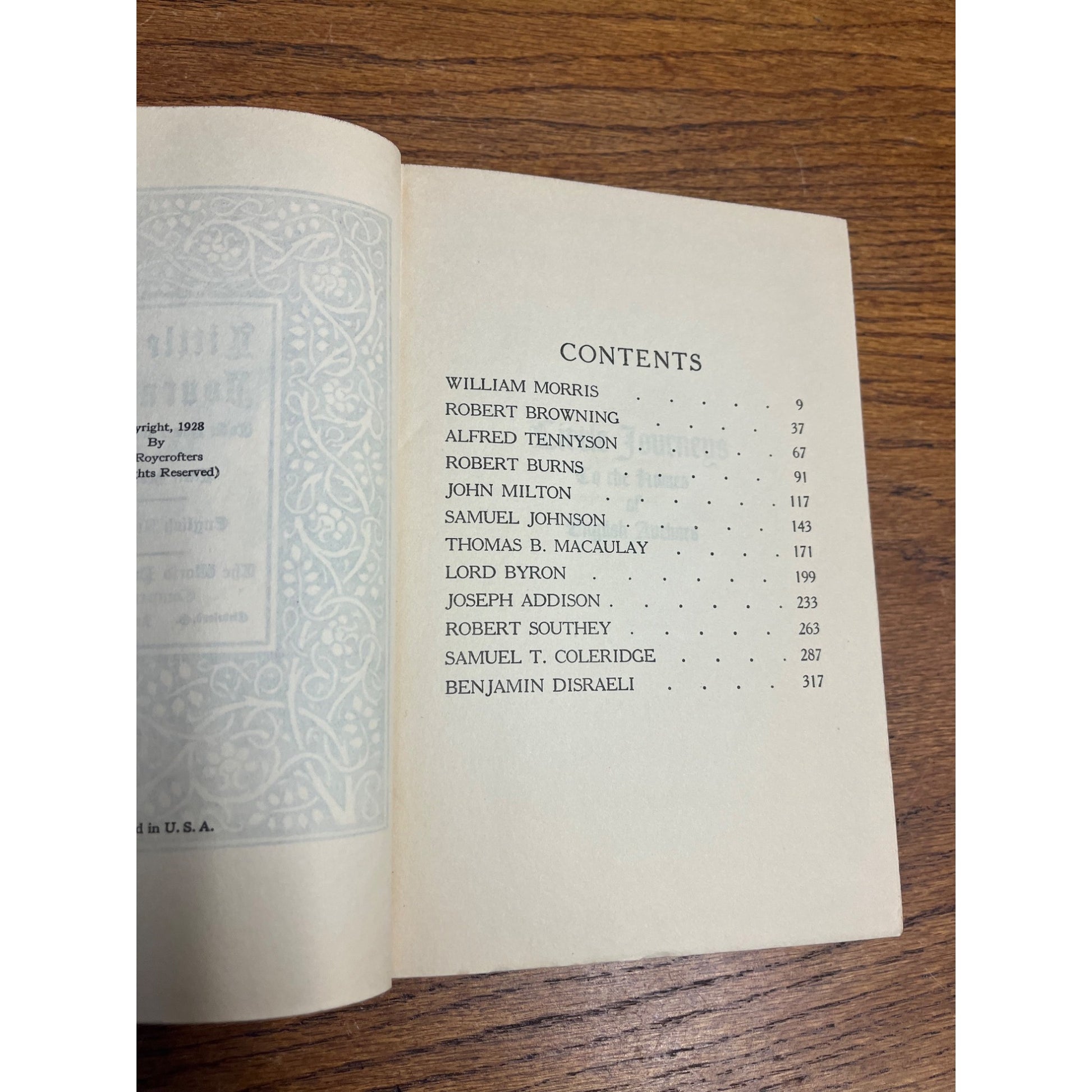 Vintage 1928 Elbert Hubbard "Little Journeys: English Authors" Roycrofters w/ DJ